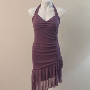 Purple glitter dot dress
